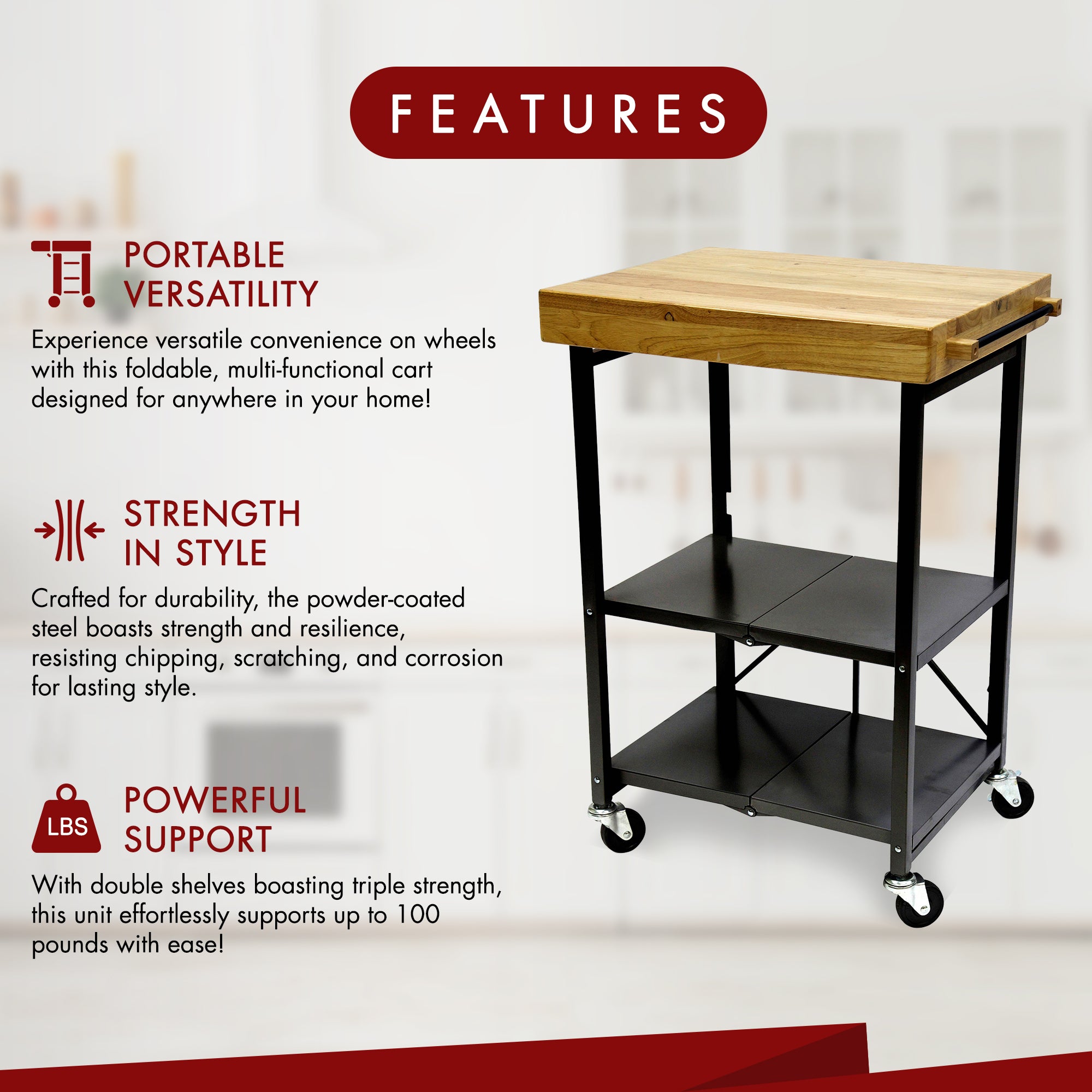 Foldable Kitchen Cart