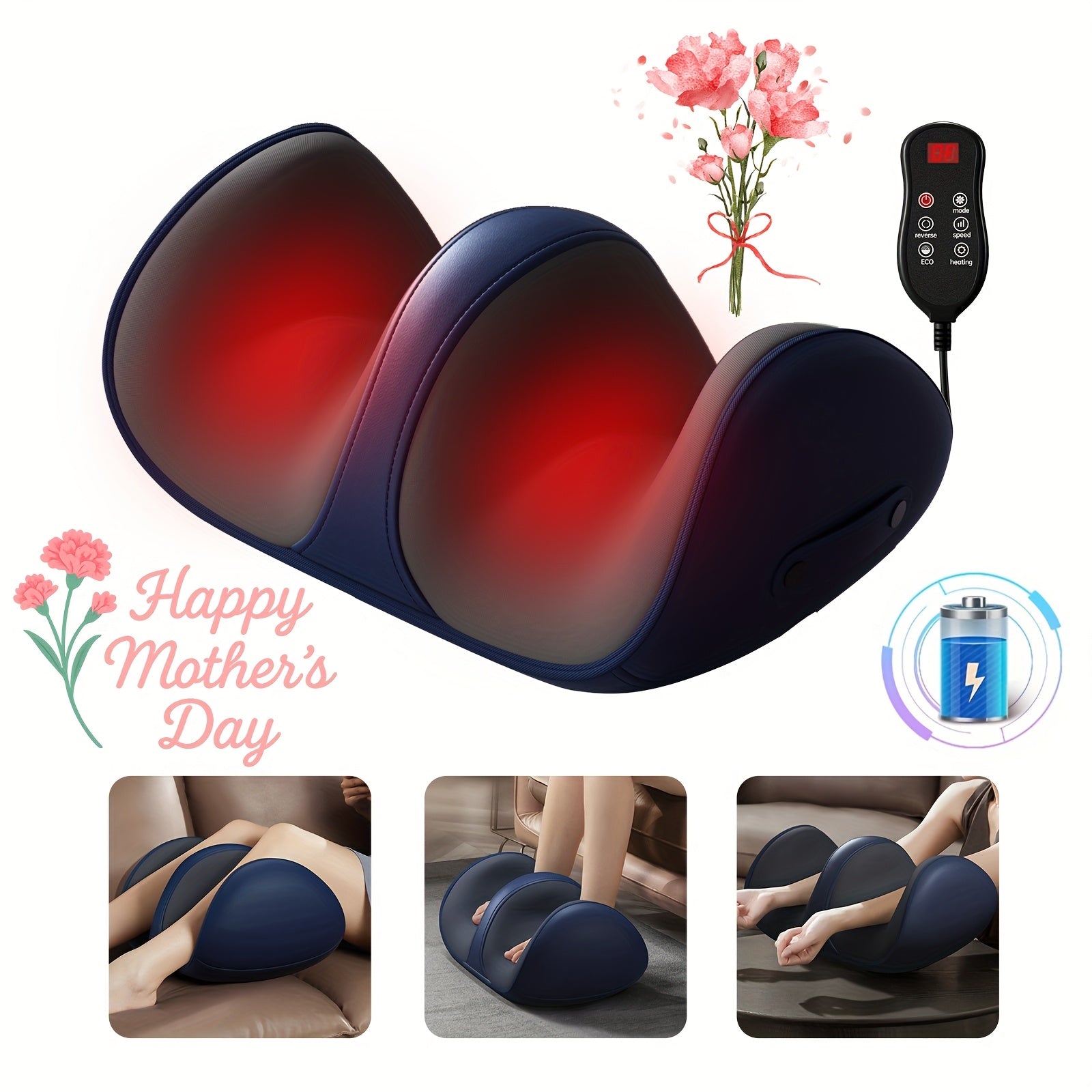 Cordless 3D Foot Massager with Heat Therapy