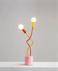 Whimsical Eclectic Memphis Cute Whimsical Sprout Table Lamp - Decorative Dopamine Metal Desk Lamp